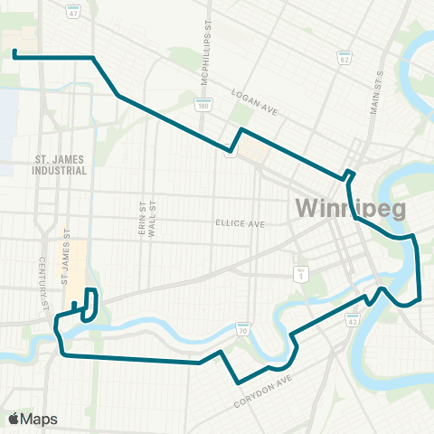 Winnipeg Transit Academy - Notre Dame map