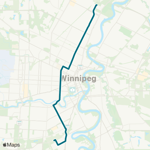 Winnipeg Transit Salter - Stafford map