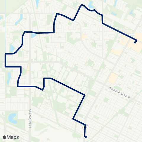 Winnipeg Transit Amber Trails - Church map