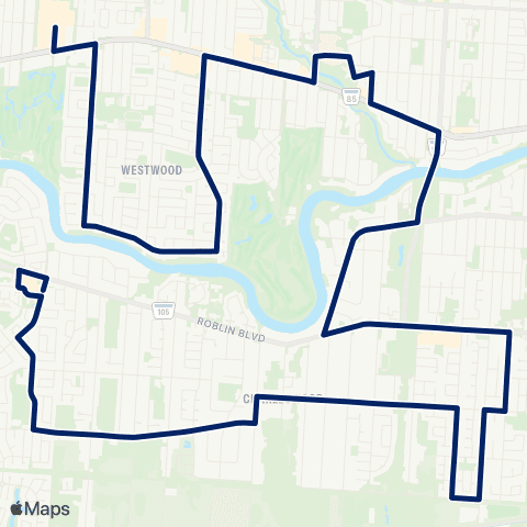 Winnipeg Transit Rannock - Westwood map