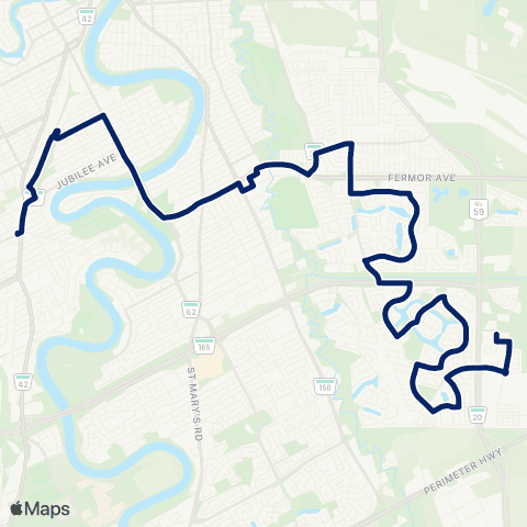 Winnipeg Transit Island Lakes - Morley map
