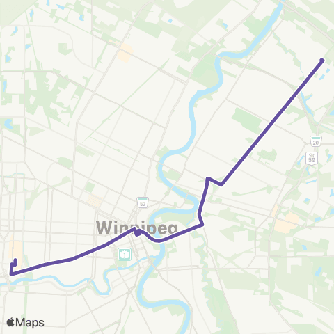 Winnipeg Transit Gateway - Portage map