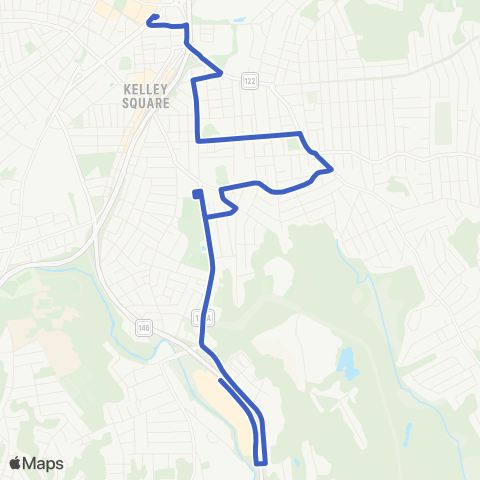 WRTA Wal-Mart 146 to Hub map