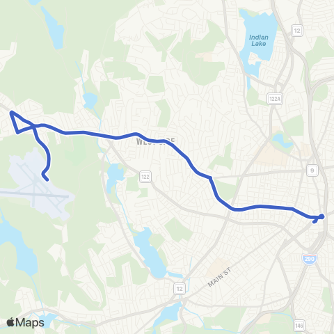 WRTA Worcester Airport map