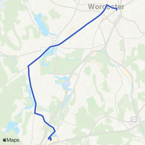 WRTA Auburn Mall - Webster Sq map