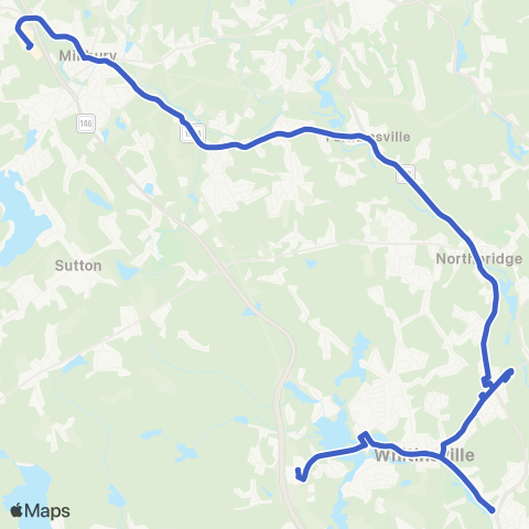WRTA Route A - Northbridge map