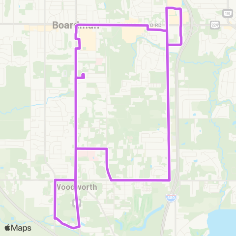 WRTA Boardman East Loop map