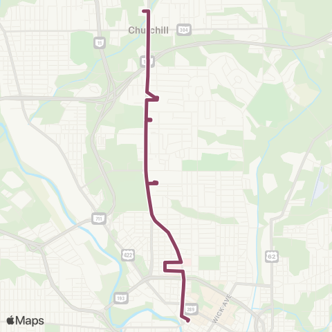 WRTA Belmont Ave map
