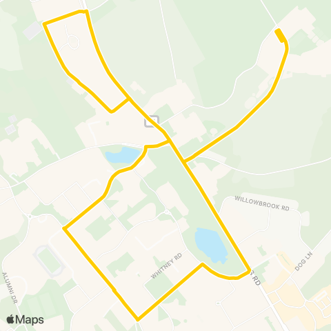 University of Connecticut (HuskyGO) Yellow Line map