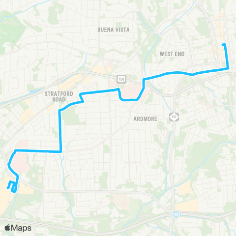 Winston-Salem Transit Authority Hanes Mall - Baptist - Forsyth Hospitals map