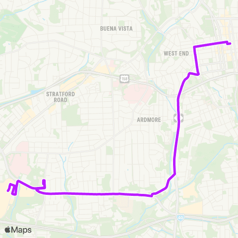 Winston-Salem Transit Authority Hanes Mall - Silas Creek - FTCC W Campus map