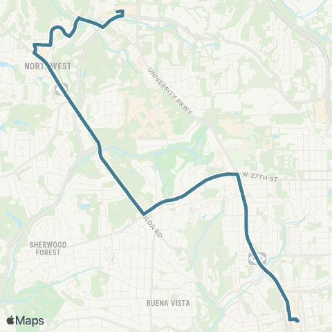 Winston-Salem Transit Authority IFB - Reynolda Rd map