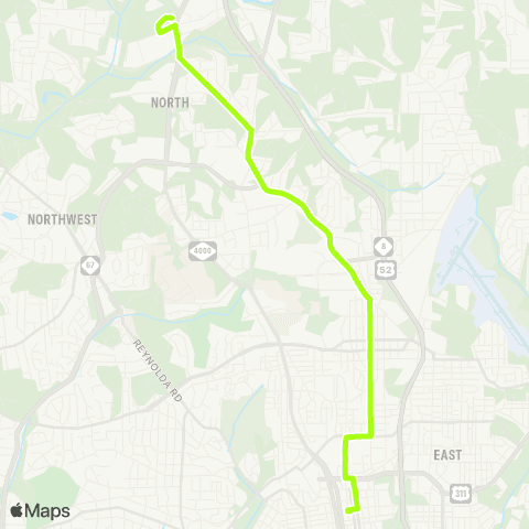 Winston-Salem Transit Authority Sturmer Park - Patterson Ave - Indiana map