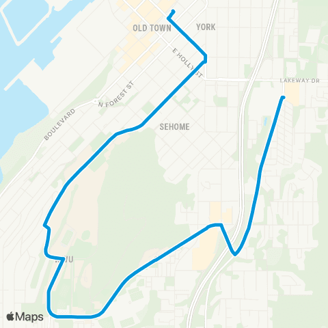 WTA Lincoln St&Downtown map