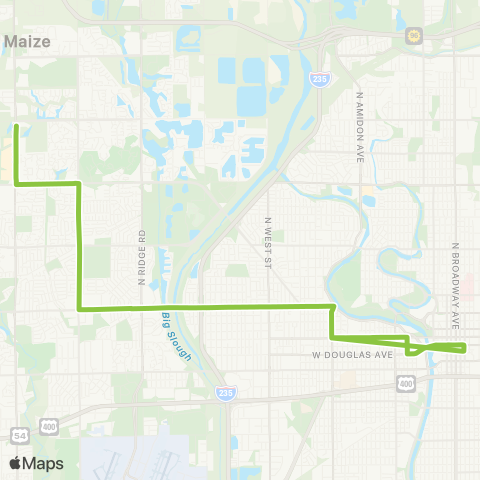 Wichita Transit W Douglas / Central / Tyler / NewMarket Square map