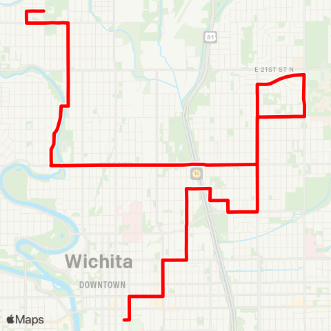 Wichita Transit North High School map