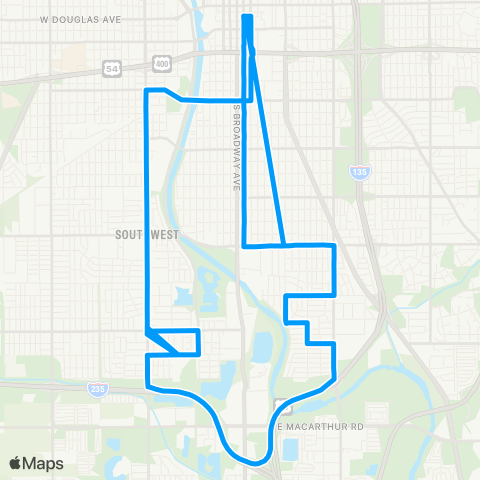 Wichita Transit South High map