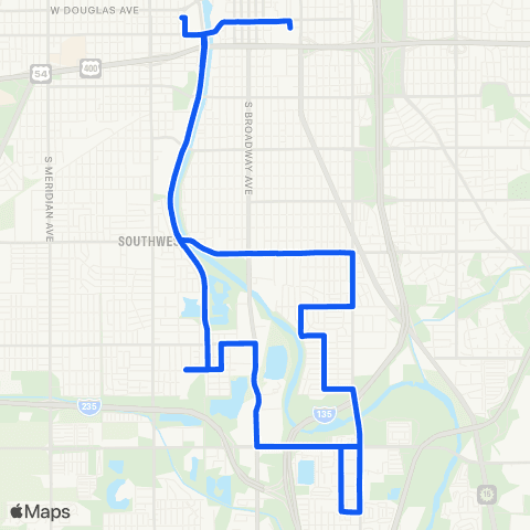 Wichita Transit South High School map