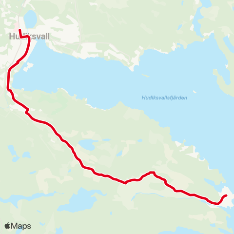 X-trafik Saltvik — Hudiksvall Sjukhuset map