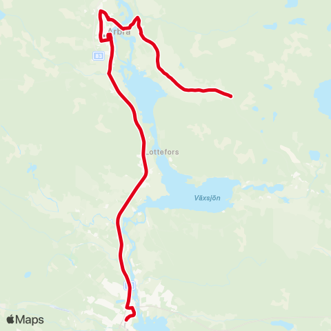 X-trafik Flästa Öjungsvägen — Bollnäs Resecentrum map