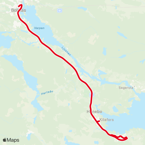 X-trafik Bollnäs Resecentrum — Lilltjära Vassbacken map