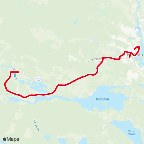 X-trafik Bollnäs Resecentrum — Sörängs Skola map