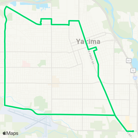 Yakima Transit 1st Street / Washington map