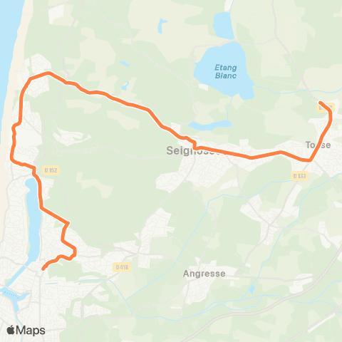 Yégo Tosse - Saubion - Seignosse Plages - Hossegor map