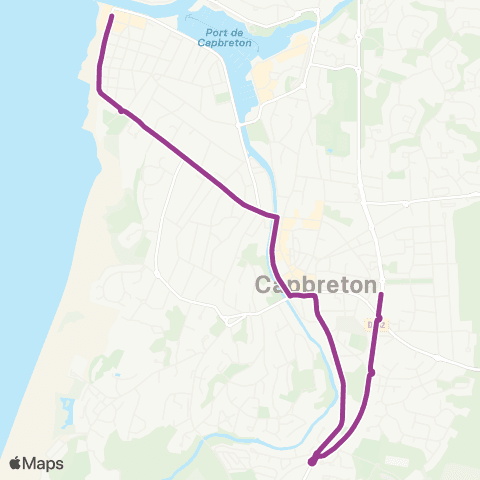 Yégo Capbreton Plage centrale map