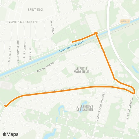Yélo Scolaires Navette Lep Rompsay-Doriole - Lycée Valin map