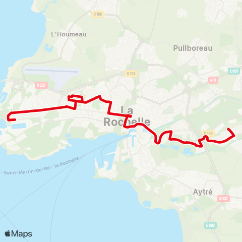 Yélo La Pallice / Mireuil - Périgny (Dimanche) map