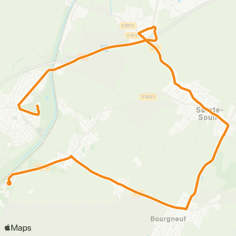 Yélo Scolaires Collège M. Chagall - Ste-Soulle via Belle Croix map