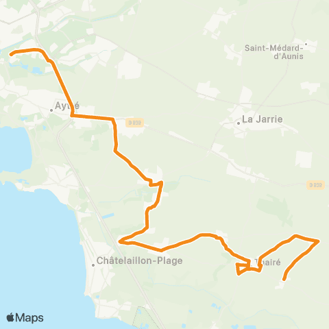 Yélo Scolaires Lycée Valin - Thairé via la Jarne - > Salles / Mer <> St-Vivien map