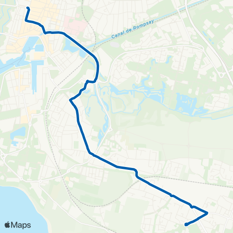 Yélo N1 Aytré - Grands Prés - > Pl. de Verdun (Nuit) map