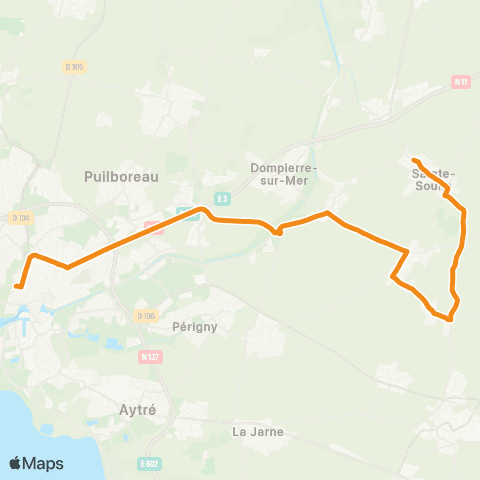 Yélo Scolaires Pl. de Verdun - Ste-Soulle via Bourgneuf map