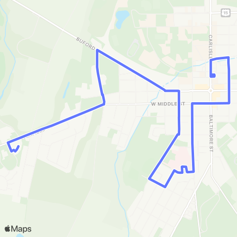 rabbittransit York/Adams Blue Line map