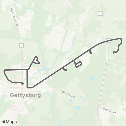 rabbittransit York/Adams Gray Line map