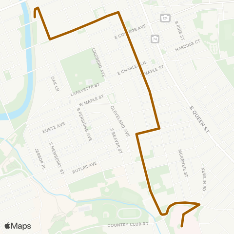 rabbittransit York/Adams York Hospital via George map