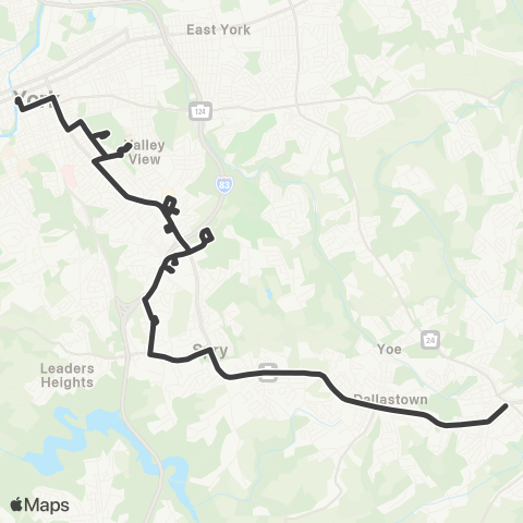 rabbittransit York/Adams South York Plaza / Red Lion map