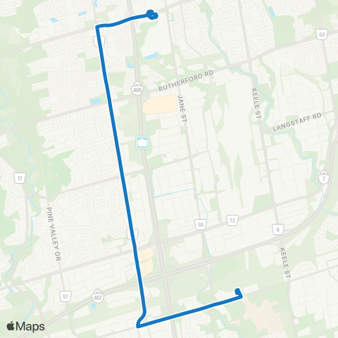 YRT Weston map