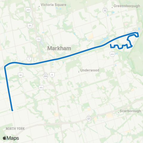 YRT Box Grove Express map