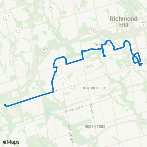 YRT Thornhill map