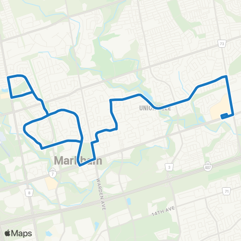 YRT Unionville map