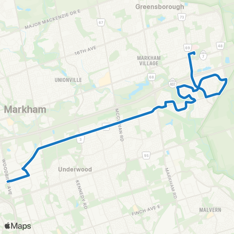 YRT 14th Avenue map
