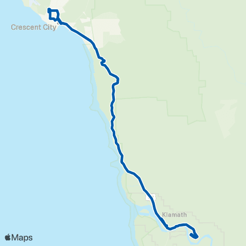 Yurok Tribe Transit Services Line map