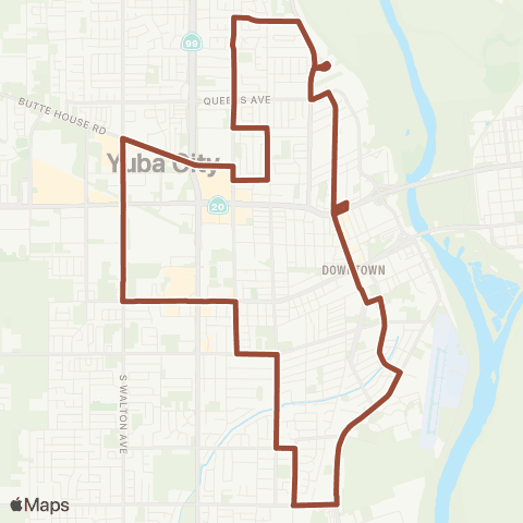 Yuba-Sutter Transit Yuba City Loop map