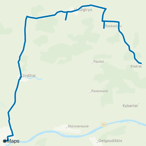 VšĮ „Žaliasis regionas" Jurbarkas - Vadžgirys - Stakiai map