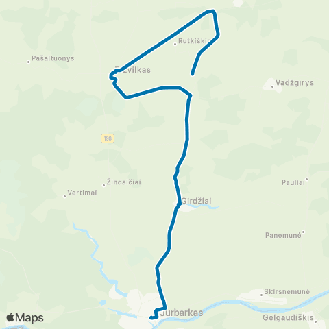 VšĮ „Žaliasis regionas" Jurbarkas - Rutkiškiai map