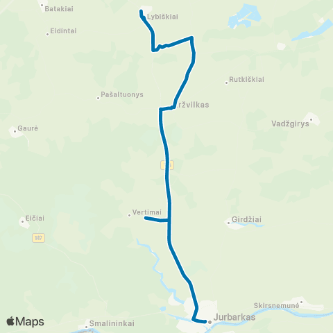 VšĮ „Žaliasis regionas" Jurbarkas - Lybiškiai map