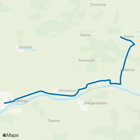 VšĮ „Žaliasis regionas" Jurbarkas - Raudonė - Stakiai map